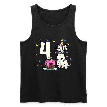 With Dalmatian - Girl Birthday 4 Years - Men's Premium Organic Tank Top - black - Front - Michal (187cm)
