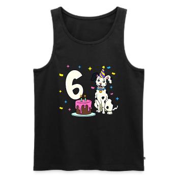 Mit Dalmatiner - Mädchen Geburtstag 6 Jahre - Männer Premium Bio Tank Top - Schwarz - Vorne - Michal (187cm)