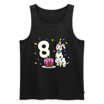 Avec Dalmatien - Anniversaire de fille 8 ans - Débardeur bio Premium Homme - noir - Devant - Michal (187cm)
