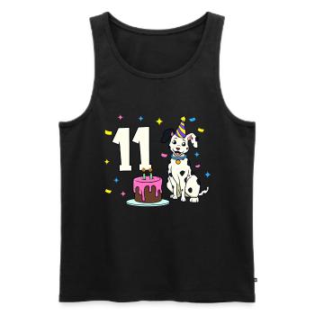 Avec Dalmatien - Anniversaire de fille 11 ans - Débardeur bio Premium Homme - noir - Devant - Michal (187cm)