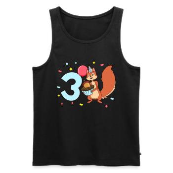 With Squirrel - Children's Birthday 3 Years - Men's Premium Organic Tank Top - black - Front - Michal (187cm)