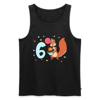 Mit Eichhörnchen - Kinder Geburtstag 6 Jahre - Männer Premium Bio Tank Top - Schwarz - Vorne - Michal (187cm)