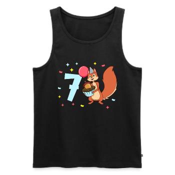 With Squirrel - Children's Birthday 7 Years - Men's Premium Organic Tank Top - black - Front - Michal (187cm)