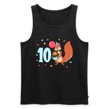 Mit Eichhörnchen - Kinder Geburtstag 10 Jahre - Männer Premium Bio Tank Top - Schwarz - Vorne - Michal (187cm)