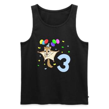 With flying squirrels - children's birthday 3 years - Men's Premium Organic Tank Top - black - Front - AI Model Male 178 light (178cm)