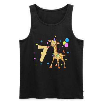 With Giraffe - Children's Birthday 7 Years - Men's Premium Organic Tank Top - black - Front - Michal (187cm)