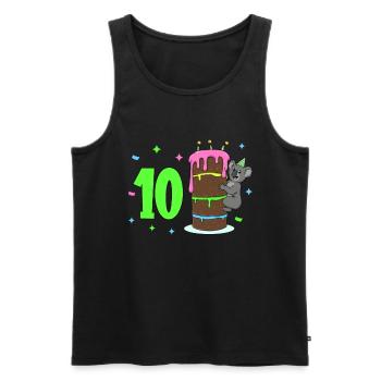Mit Koala - Kinder Geburtstag 10 Jahre - Männer Premium Bio Tank Top - Schwarz - Vorne - Michal (187cm)