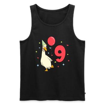 Mit Laufente - Kinder Geburtstag 9 Jahre - Männer Premium Bio Tank Top - Schwarz - Vorne - Michal (187cm)
