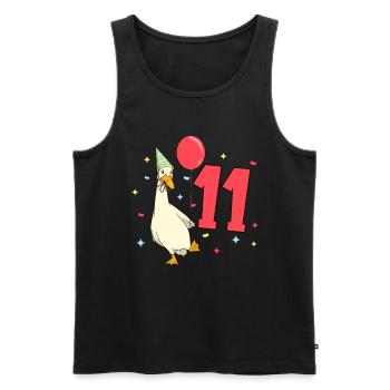 avec Laufenente - Anniversaire des enfants 11 ans - Débardeur bio Premium Homme - noir - Devant - Michal (187cm)