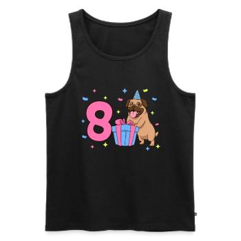 Avec Carlin - Fille Anniversaire 8 Ans - Débardeur bio Premium Homme - noir - Devant - Michal (187cm)