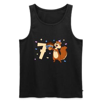 Chipmunk - Children's Birthday 7 Years - Men's Premium Organic Tank Top - black - Front - Michal (187cm)