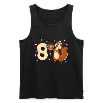 Chipmunk - Children's Birthday 8 years - Men's Premium Organic Tank Top - black - Front - AI Model Male 178 light (178cm)