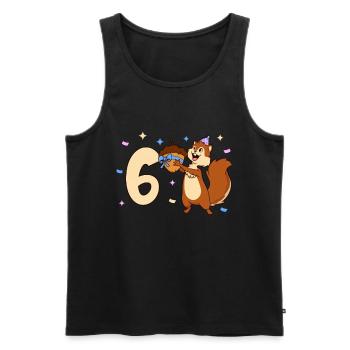 Streifenhörnchen - Kinder Geburtstag 6 Jahre - Männer Premium Bio Tank Top - Schwarz - Vorne - Michal (187cm)