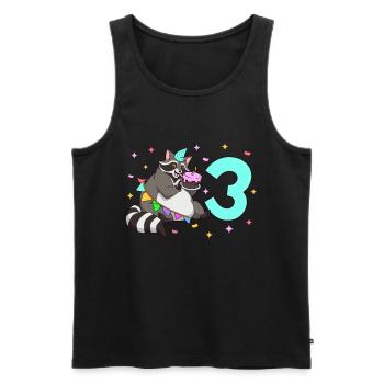 With raccoon - children's birthday 3 years - Men's Premium Organic Tank Top - black - Front - Michal (187cm)
