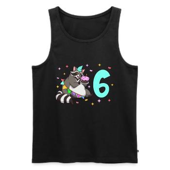 Mit Waschbär - Kinder Geburtstag 6 Jahre - Männer Premium Bio Tank Top - Schwarz - Vorne - Michal (187cm)