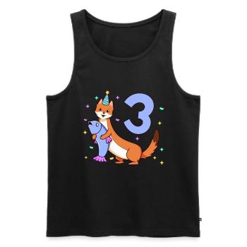 Mit Wiesel - Kinder Geburtstag 3 Jahre - Männer Premium Bio Tank Top - Schwarz - Vorne - Michal (187cm)