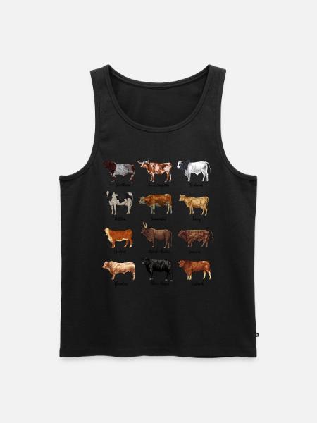 Cow drawings - cattle breeds - Men's Premium Organic Tank Top - black