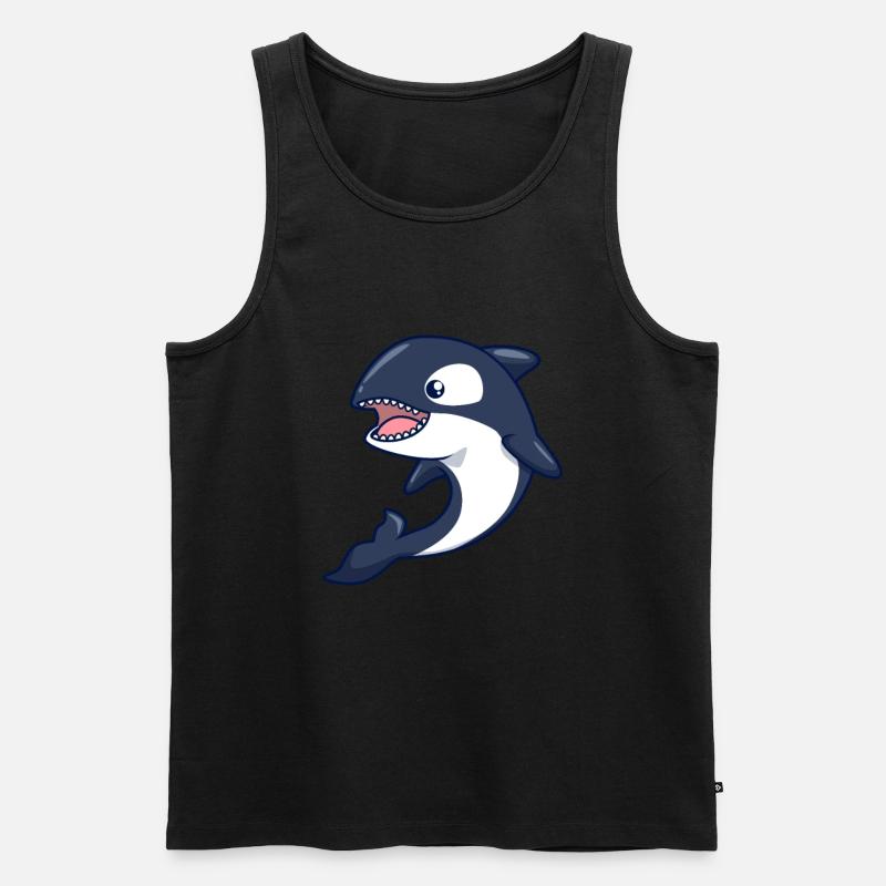 Kawaii Wal - Orca - Männer Premium Bio Tank Top - Schwarz