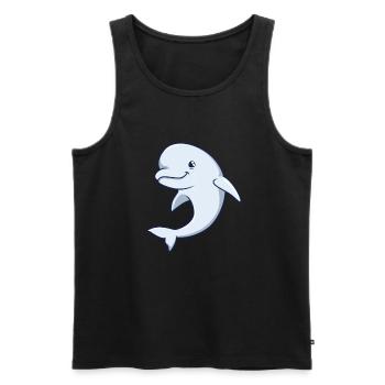 Kawaii Wal - Beluga - Männer Premium Bio Tank Top - Schwarz - Vorne - AI Model Male 178 light (178cm)