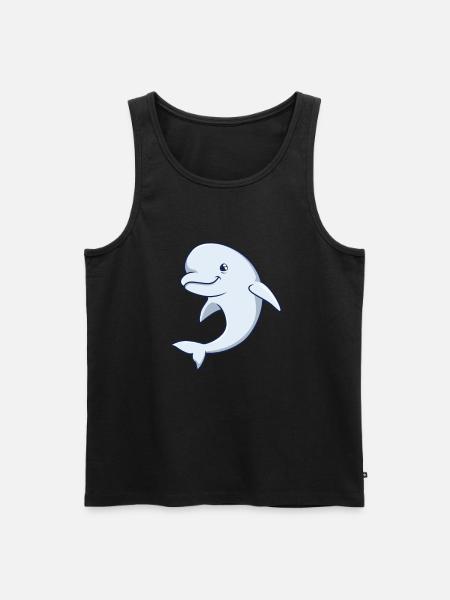 Kawaii Wal - Beluga - Männer Premium Bio Tank Top - Schwarz