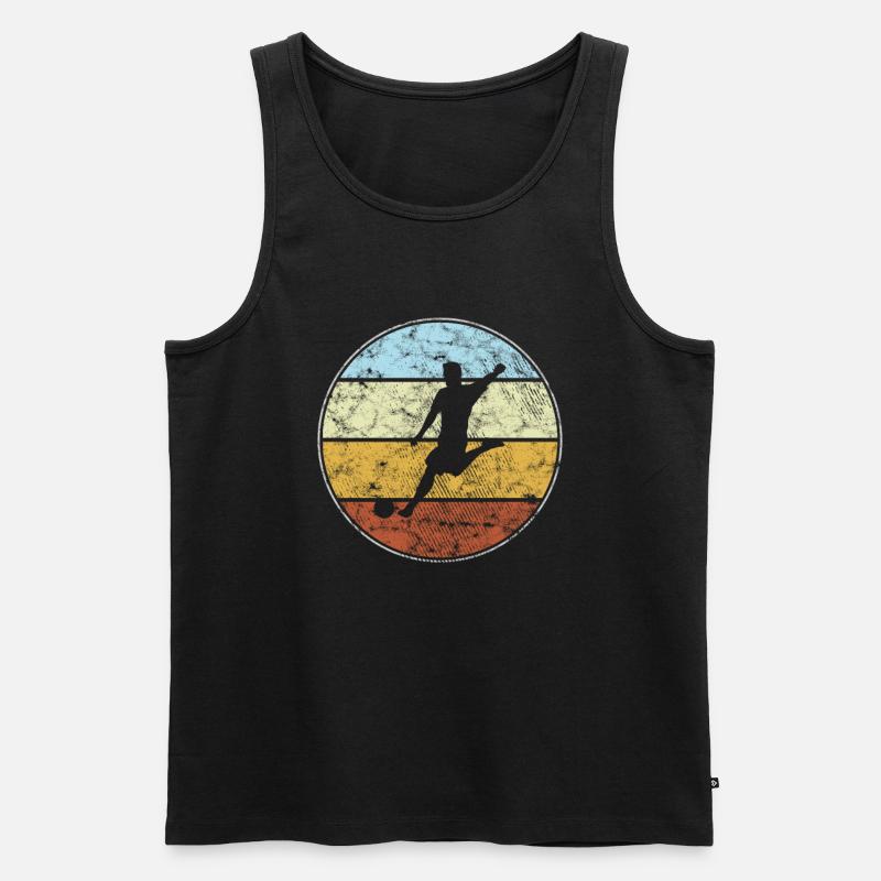 Fußball Retro - Männer Premium Bio Tank Top - Schwarz
