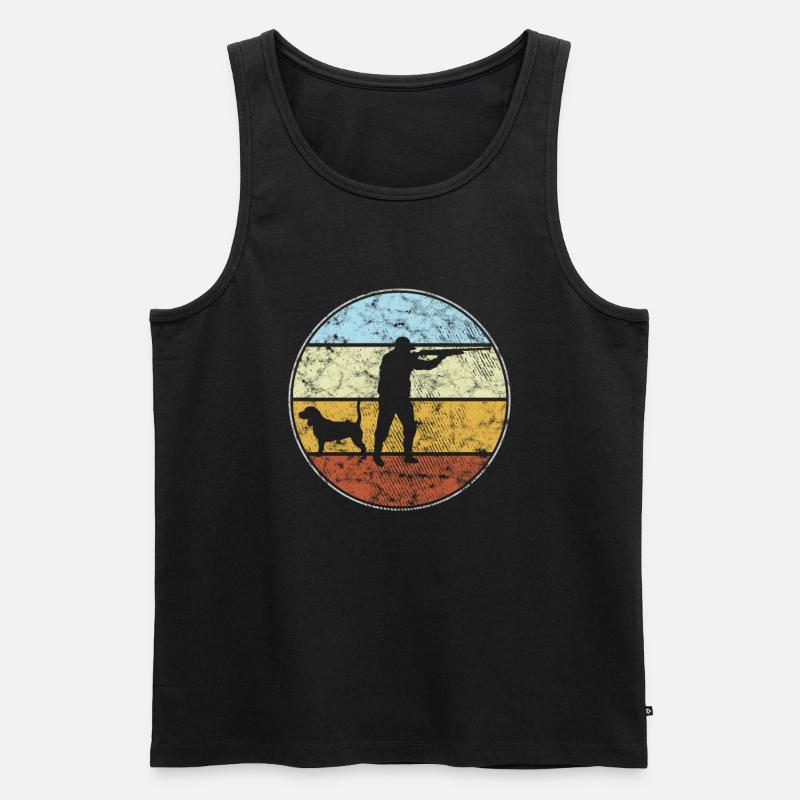 Jäger Retro - Männer Premium Bio Tank Top - Schwarz