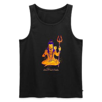 Dieu hindou - Shiva - Débardeur bio Premium Homme - noir - Devant - Michal (187cm)