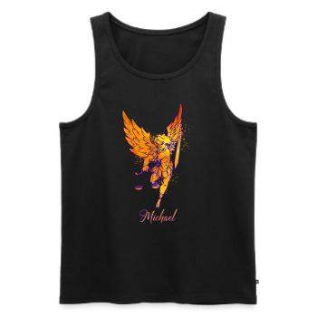 Erzengel Michael - Männer Premium Bio Tank Top - Schwarz - Vorne - AI Model Male 178 light (178cm)