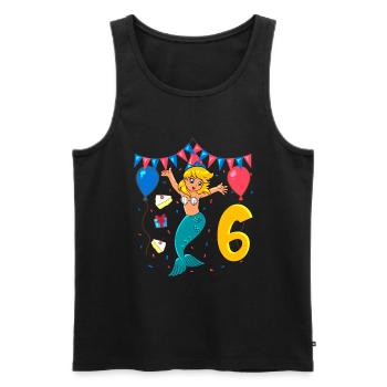 Mit Meerjungfrau - Mädchen Geburtstag 6 Jahre - Männer Premium Bio Tank Top - Schwarz - Vorne - Michal (187cm)