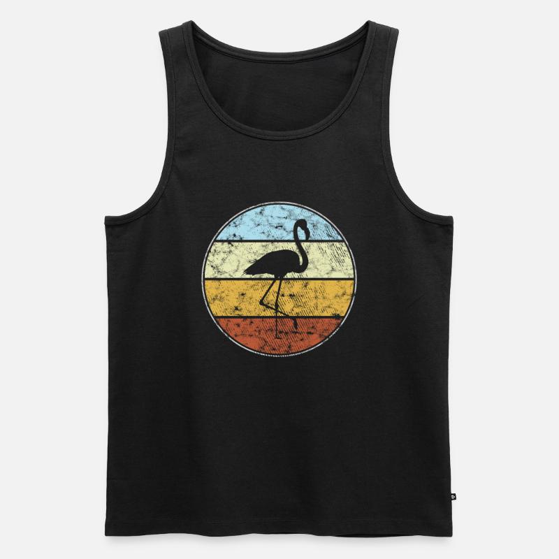 Flamingo Retro - Männer Premium Bio Tank Top - Schwarz