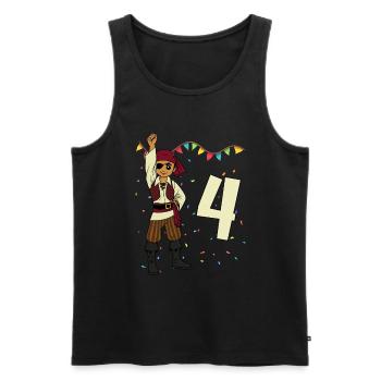 With Pirate - Boys Birthday 4 Years - Men's Premium Organic Tank Top - black - Front - Michal (187cm)