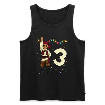 With Pirate - Boys' Birthday 3 Years - Men's Premium Organic Tank Top - black - Front - Michal (187cm)
