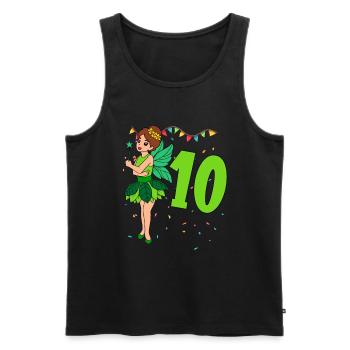 Avec Fée - Anniversaire de fille 10 ans - Débardeur bio Premium Homme - noir - Devant - Michal (187cm)