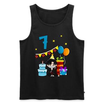 With Ninja - Boys Birthday 7 Years - Men's Premium Organic Tank Top - black - Front - Michal (187cm)