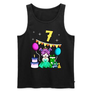 With Princess - Girl Birthday 7 Years - Men's Premium Organic Tank Top - black - Front - Michal (187cm)