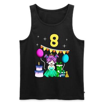 With Princess - Girl Birthday 8 Years - Men's Premium Organic Tank Top - black - Front - AI Model Male 178 light (178cm)