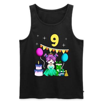 Mit Prinzessin - Mädchen Geburtstag 9 Jahre - Männer Premium Bio Tank Top - Schwarz - Vorne - Michal (187cm)