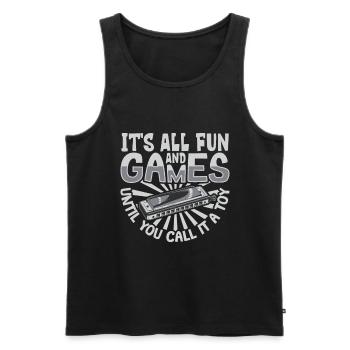 Don't call it a toy - harmonica - Men's Premium Organic Tank Top - black - Front - AI Model Male 178 light (178cm)