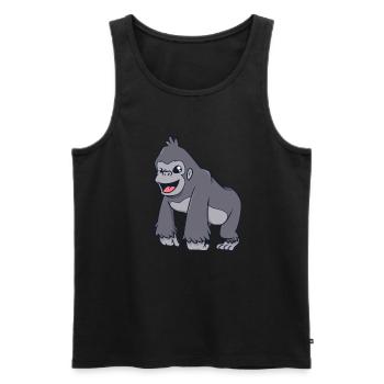 Kawaii Gorilla - Men's Premium Organic Tank Top - black - Front - AI Model Male 178 light (178cm)