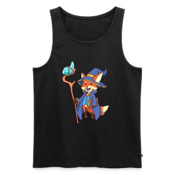 Zauberer Fuchs - Männer Premium Bio Tank Top - Schwarz - Vorne - AI Model Male 178 light (178cm)