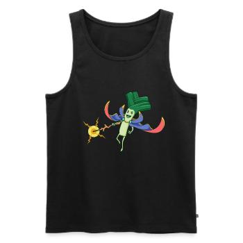 Zauberer Lauch - Männer Premium Bio Tank Top - Schwarz - Vorne - AI Model Male 178 light (178cm)