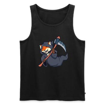 Niedlicher Fuchs Sensenmann - Männer Premium Bio Tank Top - Schwarz - Vorne - AI Model Male 178 light (178cm)