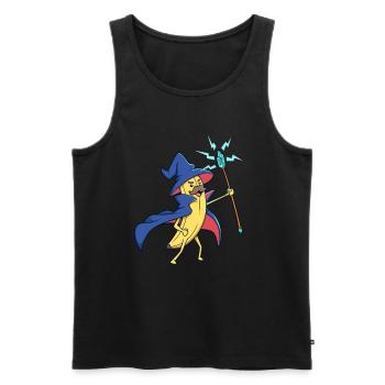 Zauberer Banane - Männer Premium Bio Tank Top - Schwarz - Vorne - AI Model Male 178 light (178cm)