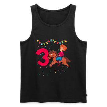 Mit Pferd - Mädchen Geburtstag 3 Jahre - Männer Premium Bio Tank Top - Schwarz - Vorne - Michal (187cm)