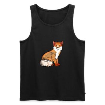 Drawing of a Tibetan fox - Men's Premium Organic Tank Top - black - Front - AI Model Male 178 light (178cm)