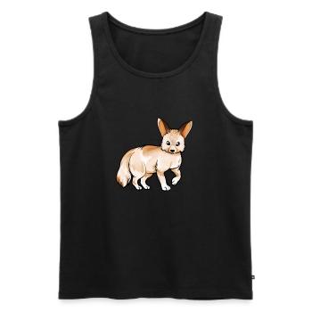 Zeichnung eines Fennek - Männer Premium Bio Tank Top - Schwarz - Vorne - AI Model Male 178 light (178cm)