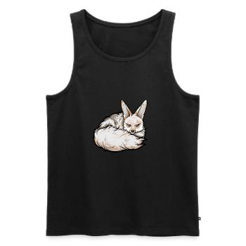 Drawing of an Afghan fox - Men's Premium Organic Tank Top - black - Front - AI Model Male 178 light (178cm)