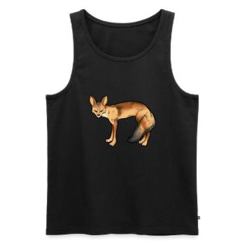 Drawing of a Bengal fox - Men's Premium Organic Tank Top - black - Front - AI Model Male 178 light (178cm)