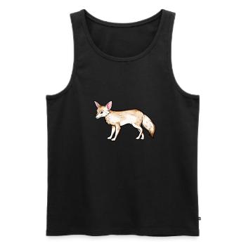 Drawing of a pale fox - Men's Premium Organic Tank Top - black - Front - AI Model Male 178 light (178cm)
