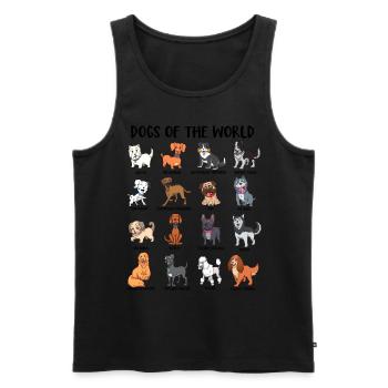 Le monde des chiens - Débardeur bio Premium Homme - noir - Devant - AI Model Male 178 light (178cm)